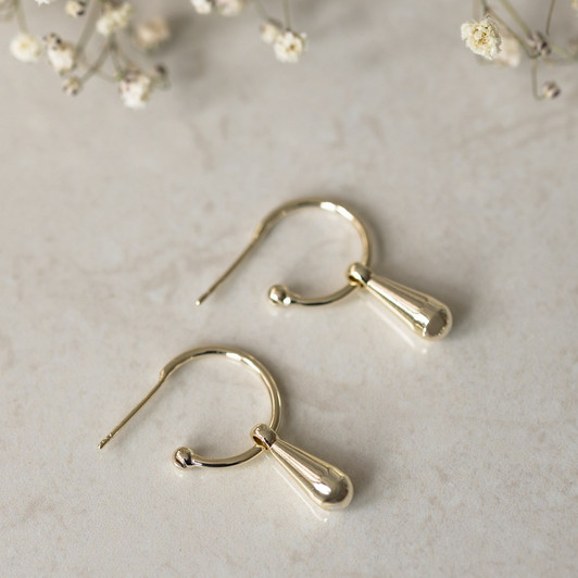 Glee Gold Plated Drape Teardrop Hoops