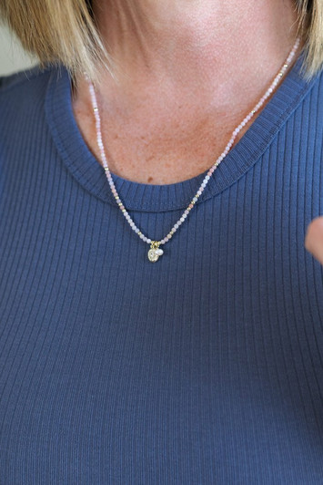 Glee Gold Plated Colette Loop Necklace/Bracelet Pink Opal