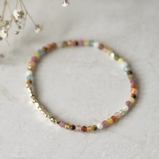 Glee Gold Plated Sorbet Bracelet Rainbow Tourmaline