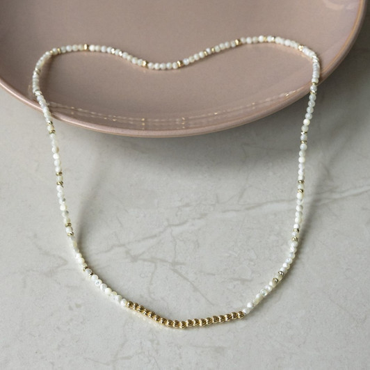 Glee Gold Plated Circuit Necklace/Bracelet Mother of Pearl