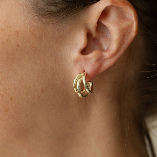 Glee Gold Plated Hat Trick Hoops
