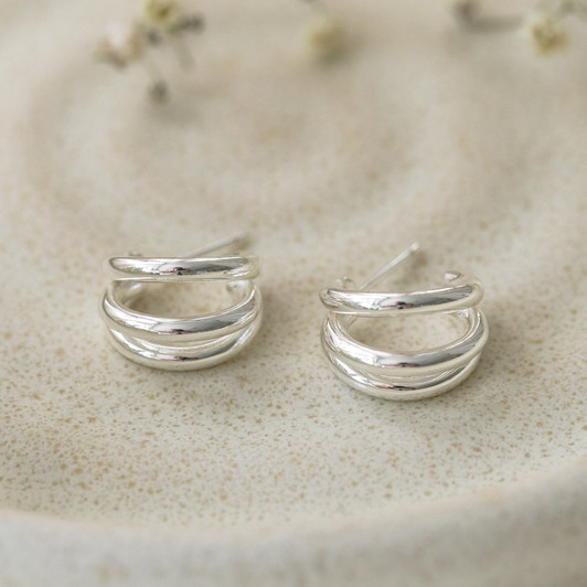 Glee Silver Plated Hat Trick Hoops