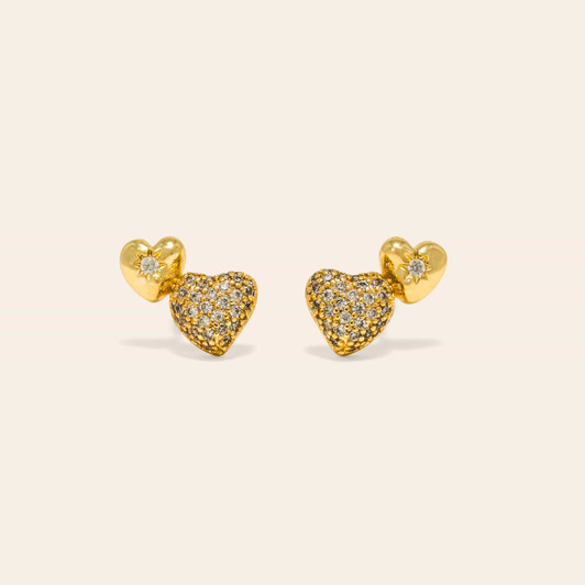Lover's Tempo Puff Heart Climbers Gold
