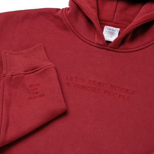 Classy Cards Hoodie Read Books Burgundy