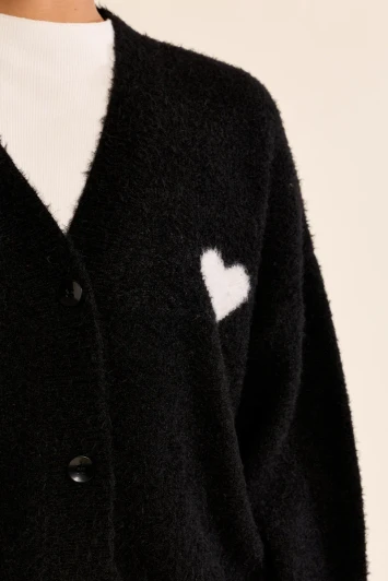 Molly Bracken Heart Cardigan Black