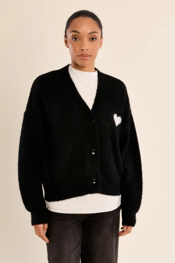 Molly Bracken Heart Cardigan Black