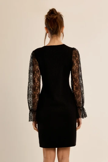 Molly Bracken Lace Long Sleeve Dress Black