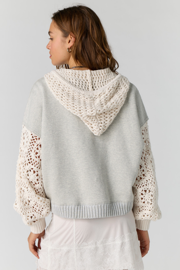 Free People Laced In Hoodie Swit Heather Grey Combo