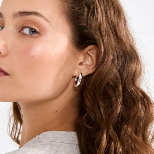Pilgrim Maddie Chunky Hoops Silver Plated