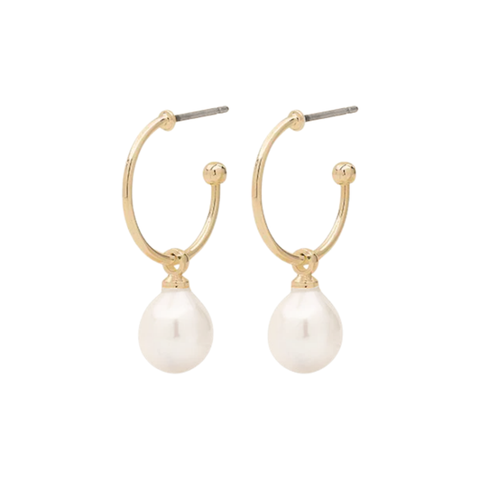 Pilgrim Eila Freshwater Pearl Drop Earrings Gold Plated