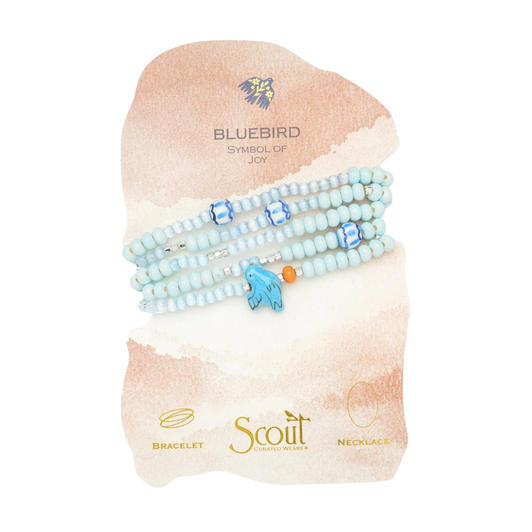 Scout Ceramic Bead Wrap Bracelet Bluebird