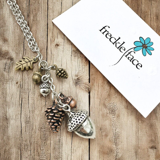 Freckle Face Acorn & Pinecone Necklace