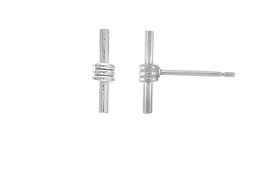 Tashi Silver Wrapped Bar Stud