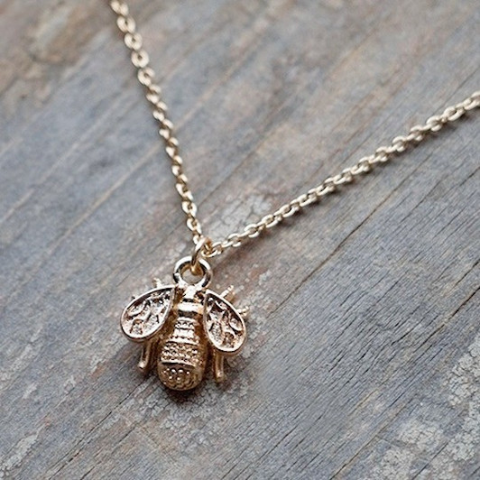 Glee Gold Plated Bee Pendant Necklace