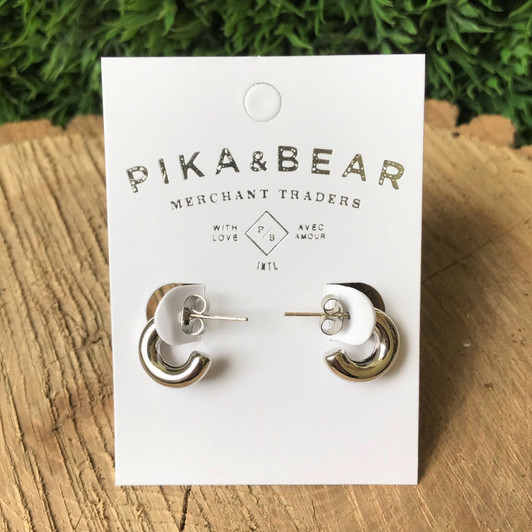 Pika & Bear Silver Tala 12mm Chunky Hoops