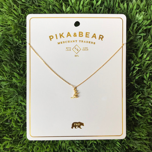 Pika & Bear Scotty Tiny T-Rex Charm Necklace