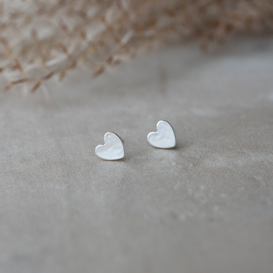 Glee Silver Plated Amado Heart Studs