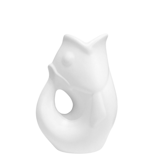 Gurgle Pot Fish Shaped Pitcher Medium Matte White
