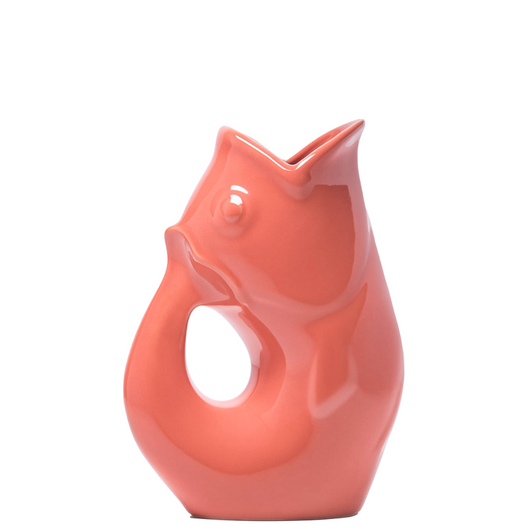 Gurgle Pot Fish Shaped Pitcher Medium Coral
