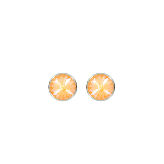 Myka Large Rivoli Post Earrings Peach Delight