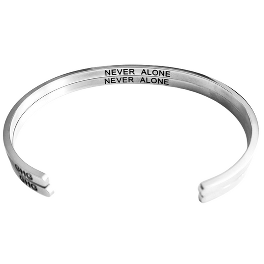 Glass House Goods "Never Alone" Silver Bracelet