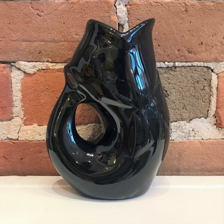 Gurgle Pot Fish Shaped Pitcher Medium Black
