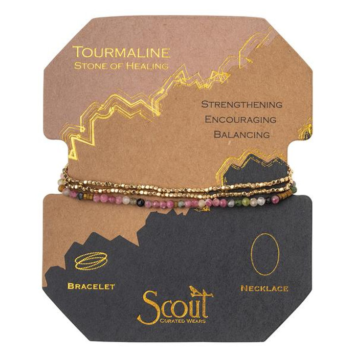 Scout Delicate Stone Bracelet/Necklace Tourmaline & Gold
