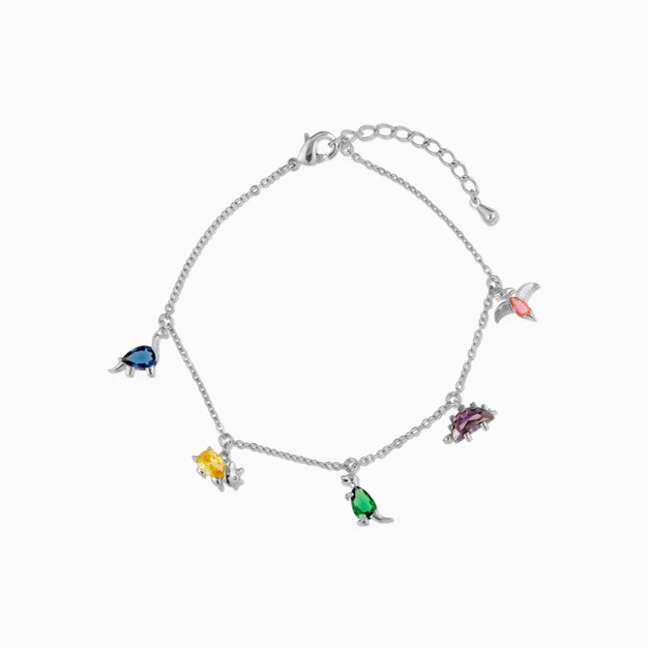 Girls Crew Dino Rawr Bracelet - Silver