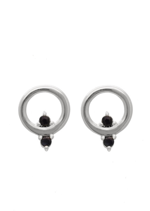 Sarah Mulder Amara Silver Onyx Studs