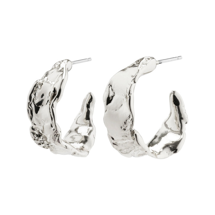 Pilgrim Silver Plated Elara Textured Hoops