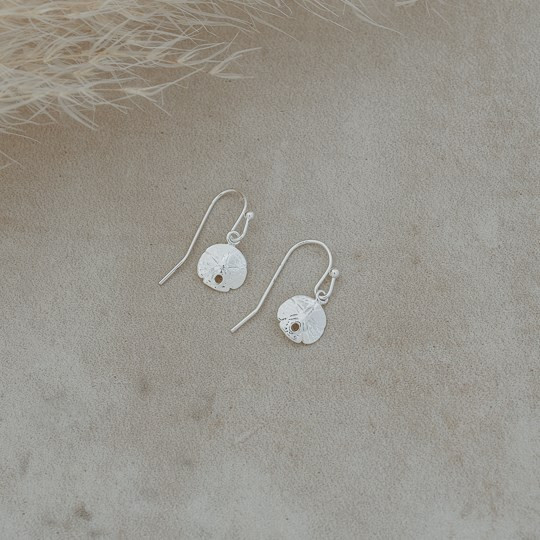 Glee Silver Plated Maritime Sand Dollar Earrings