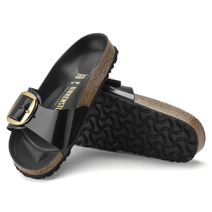 Birkenstock Madrid Big Buckle High Shine Patent Black Narrow