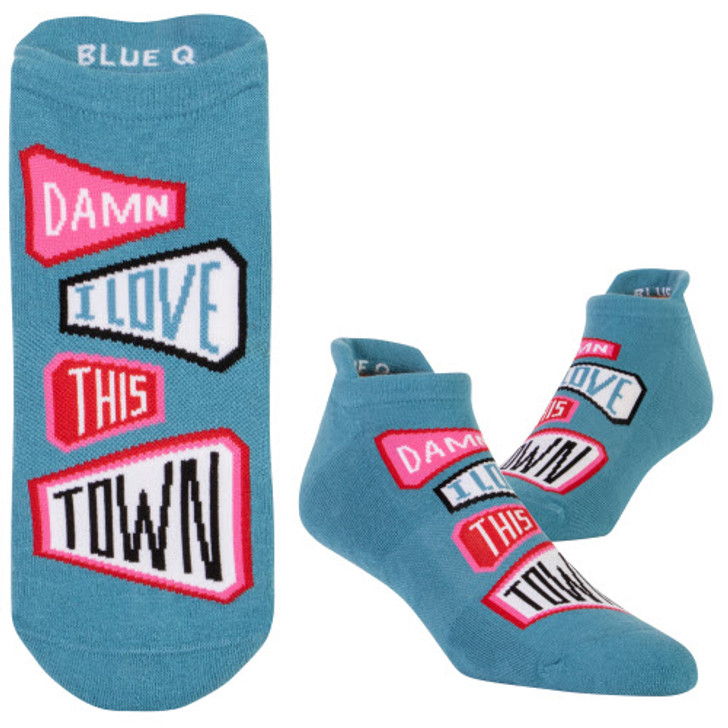 Blue Q - Damn I Love This Town Sneaker Socks