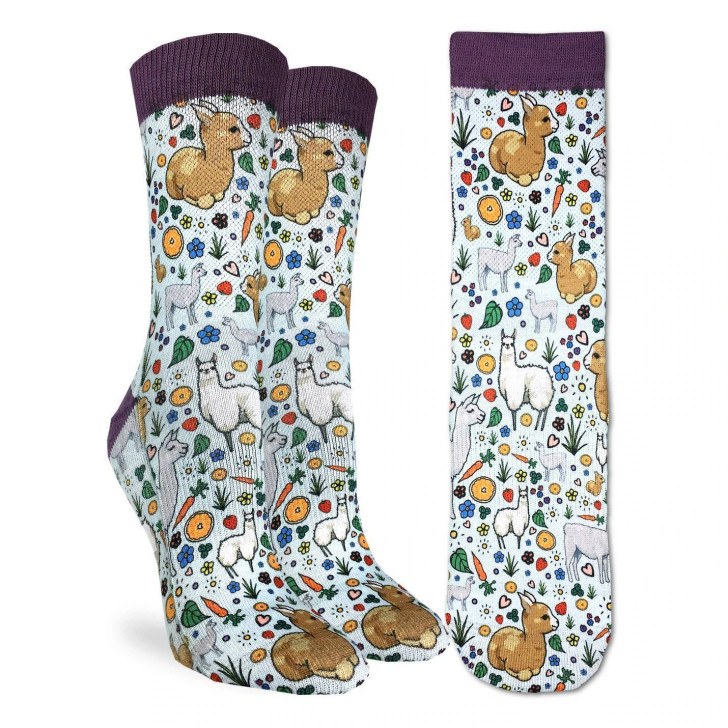 Good Luck Sock Women's Floral Llama Socks