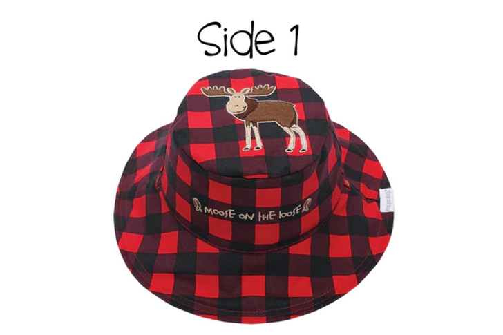 FlapJackKids Reversible Sun Hat Moose/Blackbear