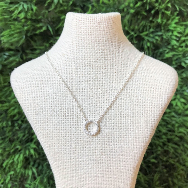 Tashi Silver CZ Pave Cheerio Necklace