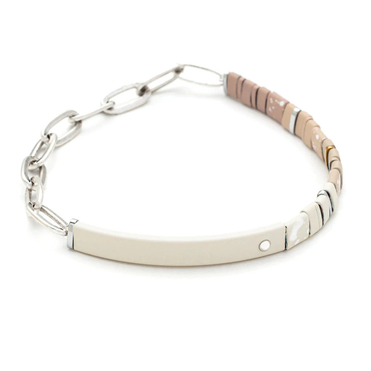 Scout Good Karma Ombre Chain Bracelet Joy & Kindness- Silver/Ivory