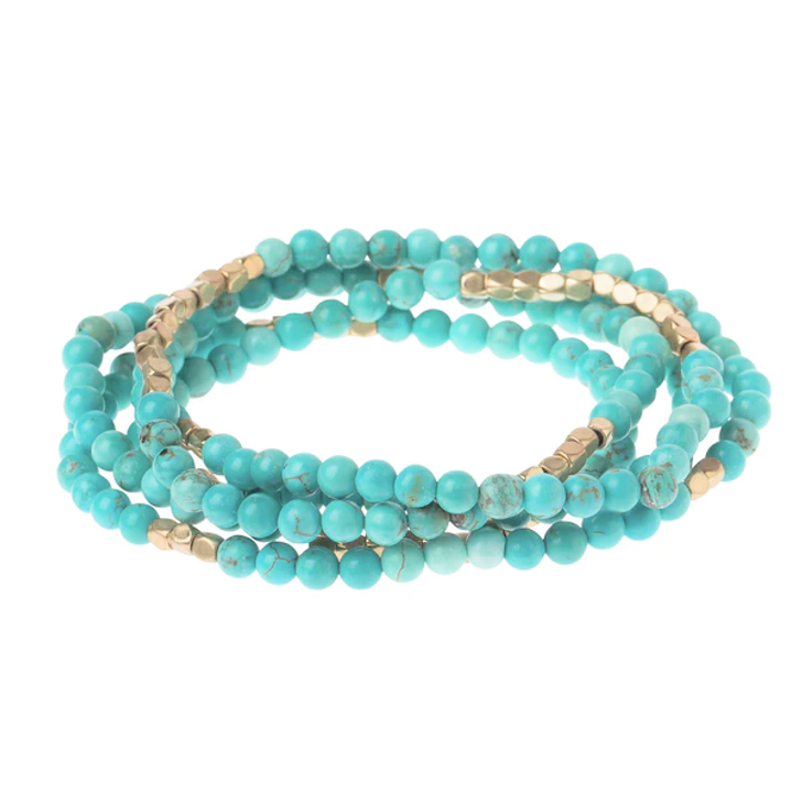 Scout Stone Wrap Bracelet/Necklace Turquoise & Gold