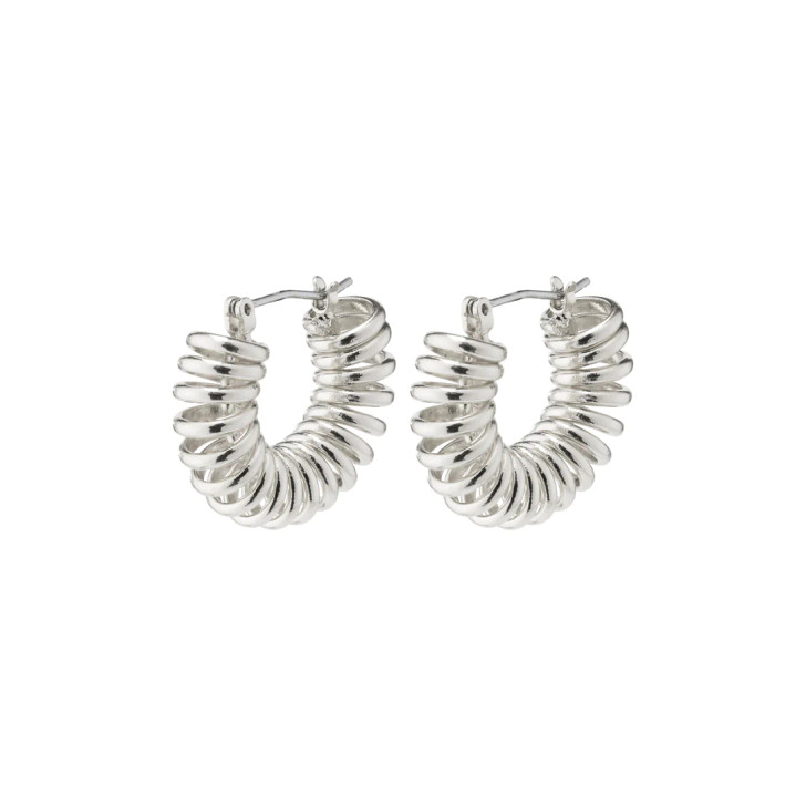 Pilgrim Silver Plated Sara Spiral Hoops