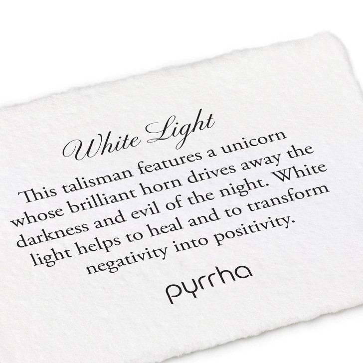 Pyrrha White Light Talisman Necklace 18"