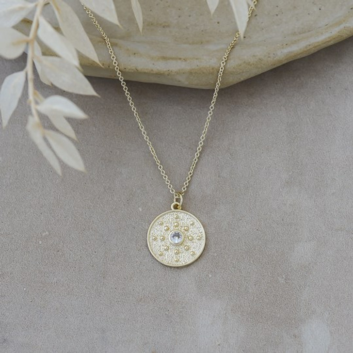 Glee Gold Plated Lone Medallion Necklace