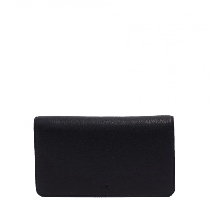 S-Q Rosina 2-in-1 Crossbody Wallet Black Pebble