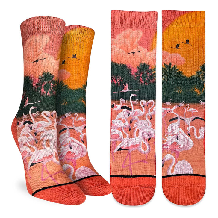 Good Luck Sock Women's Flamingos In The Sunset Socks