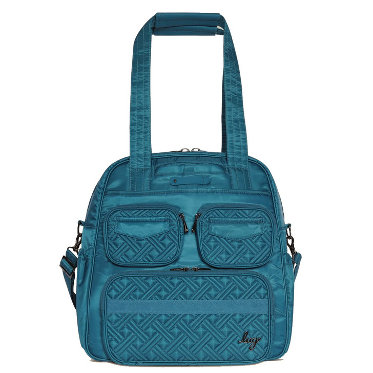 Lug Puddle Jumper LE Convertible Tote Bag Ocean Blue With Charm Bar 