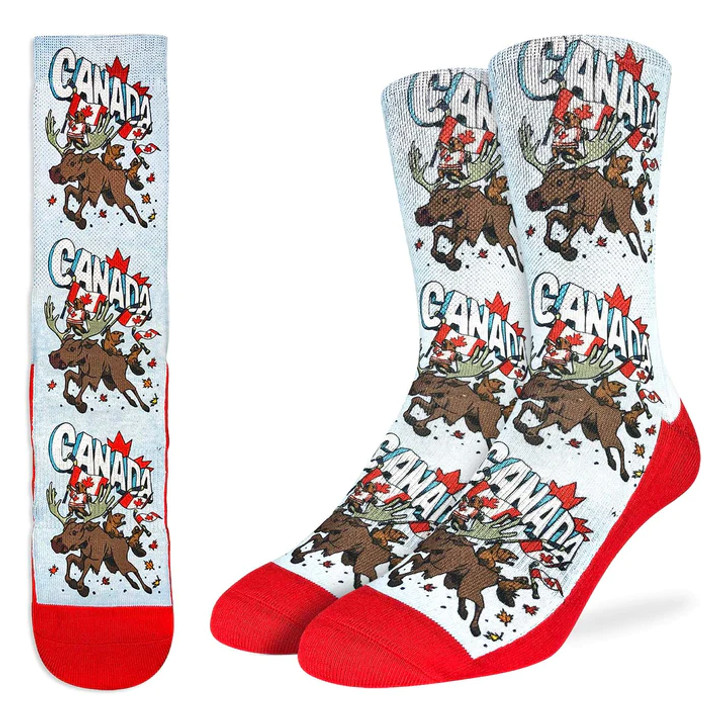 Good Luck Sock Men's Majestic Canadian Moose & Beaver Socks