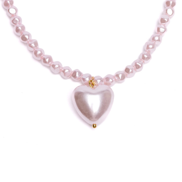 Great Pretenders Pink Pearl Heart Necklace