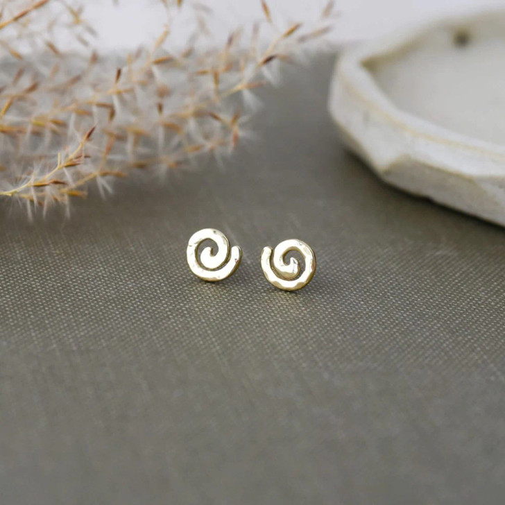 Wild Abandon Gold Plated Izzy Spiral Studs