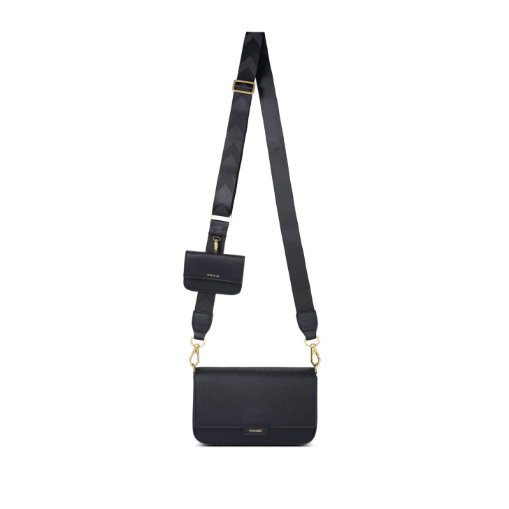 Pixie Mood Larissa Mini Crossbody Black Pebbled