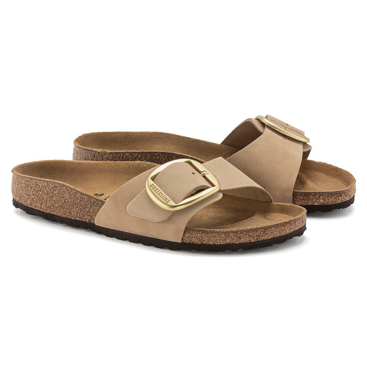 Birkenstock Madrid Big Buckle Nubuck Sandcastle Narrow