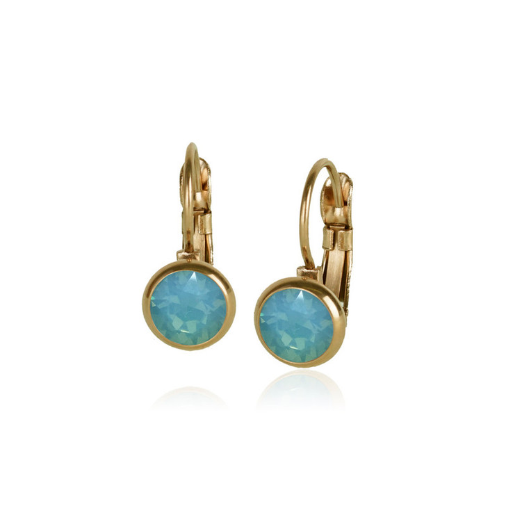 JJ+RR Gold Small Frenchback Earrings Pacific Opal